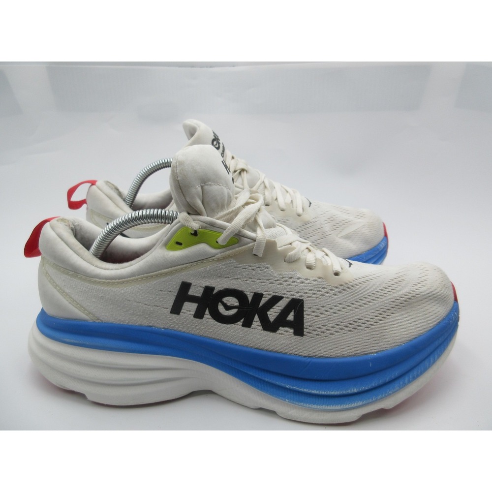 Hoka One One Bondi 8 Shoes Mens Size 10.5 White Running Sneakers 1123202